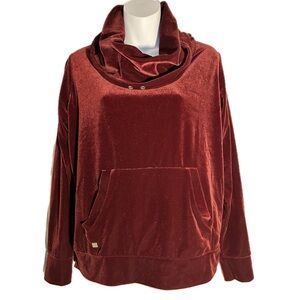 Lauren Ralph LaurenVelvet Cowl Neck Pullover Sweater Burgundy Red Size PM